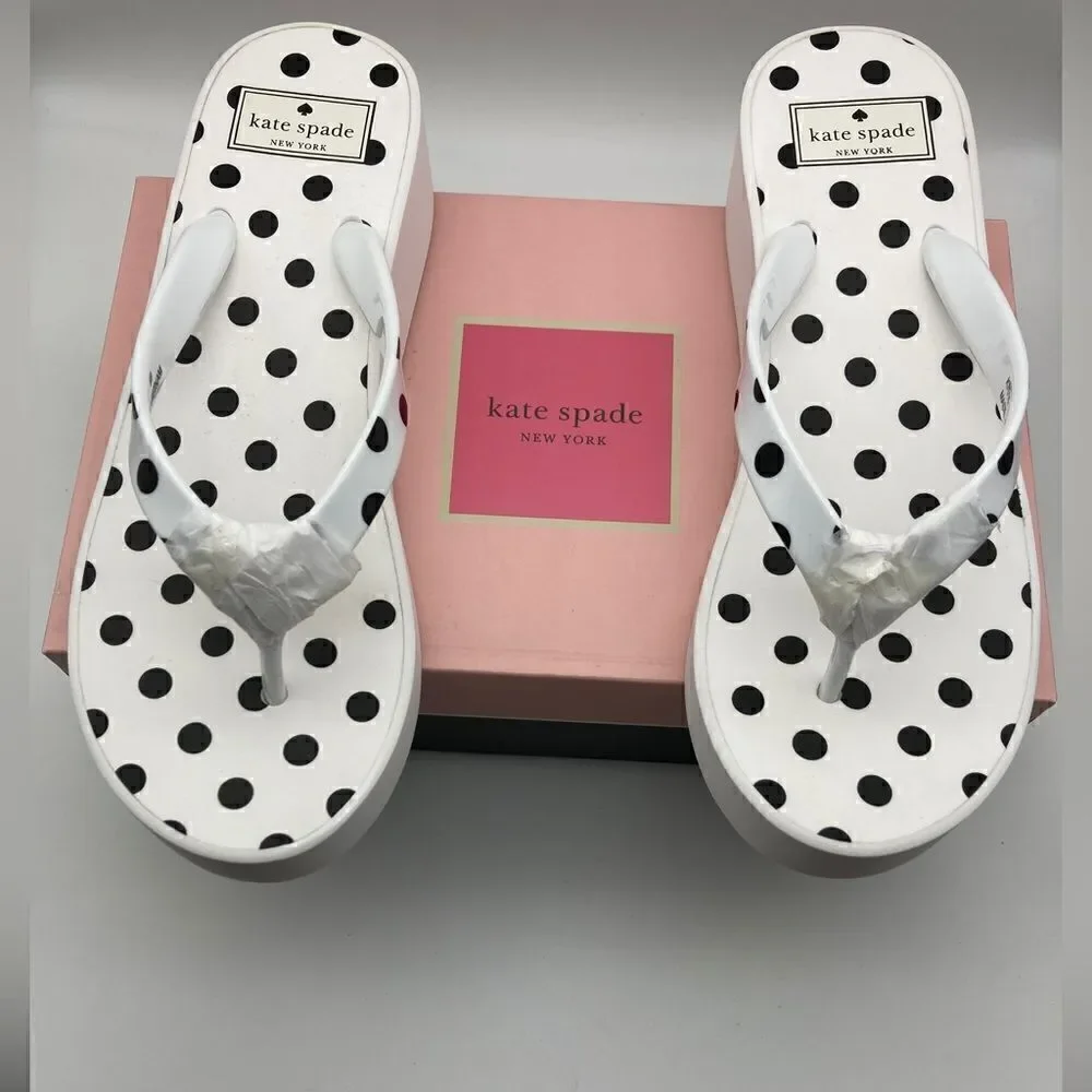 NWT Kate Spade Elena Platform Polka Dot Sandals Size 9B